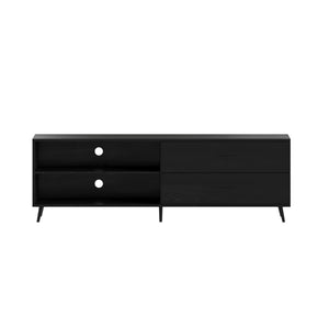 English Elm Nelson Mid Century Modern TV Stand for 60" TVs - Stylish Storage with Adjustable Shelf & Drawers Black 65" ZG-028-BK-GG
