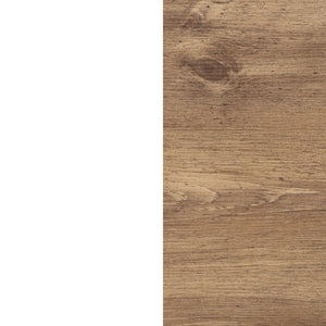 English Elm Charlotte Farmhouse 2-Tier Console Accent Table - Stylish Storage for Entryway or Living Room Charm Warm Oak Top/White Frame ZG-034-WH-WOAK-GG