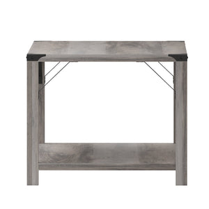 English Elm Wyatt Modern Farmhouse 2-Tier Coffee Table with Stylish Black Metal Accents and Sturdy Design Gray Wash ZG-037-GY-GG