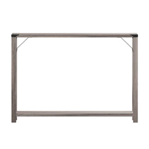 English Elm Wyatt Modern Farmhouse 2-Tier Console Table with Black Metal Accents for Entryway or Living Room Gray Wash ZG-038-GY-GG