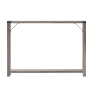 English Elm Wyatt Modern Farmhouse 2-Tier Console Table with Black Metal Accents for Entryway or Living Room Gray Wash ZG-038-GY-GG