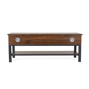 English Elm Wyatt Farmhouse Entryway Storage Bench with Lift-Top Seat and Open Shelf for Organized Living Spaces Walnut ZG-075-WAL-GG