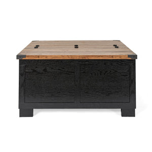 English Elm Wyatt 35.75" Farmhouse Lift Top Coffee Table with Hidden Storage and Rustic Oak Charm for Living Rooms Black ZG-ZP-030-BLK-GG