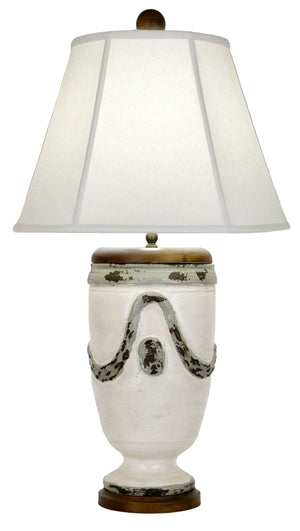 Zeugma Zg01 White Pottery Lamp – Elegant Design For Modern Décor, Soft Glow For Cozy Ambiance And Style   Zg01 White  With E/18 Low Shade