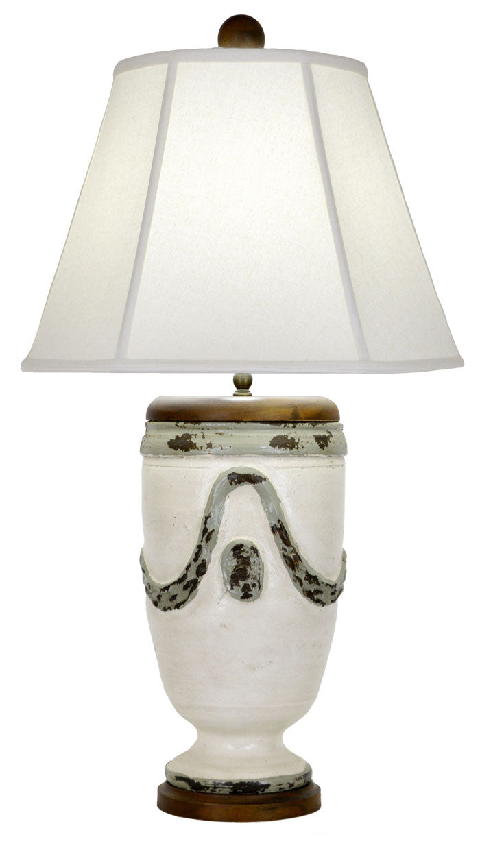 Zeugma Zg01 White Pottery Lamp – Elegant Design For Modern Décor, Soft Glow For Cozy Ambiance And Style   Zg01 White  With E/18 Low Shade