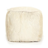 Tibetan Ivory Goat Fur Pouf 100% goat fur/ivory ZGFC-ivory Zentique