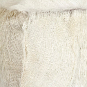 Tibetan White Goat Fur Pouf 100% goat fur/white ZGFC-white Zentique