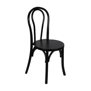 English Elm Betsy Solid Wood Stackable Dining Chair - Timeless Design for Commercial Spaces and Home Use Black ZH-8003A-BLK-GG