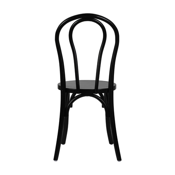English Elm Betsy Solid Wood Stackable Dining Chair - Timeless Design for Commercial Spaces and Home Use Black ZH-8003A-BLK-GG