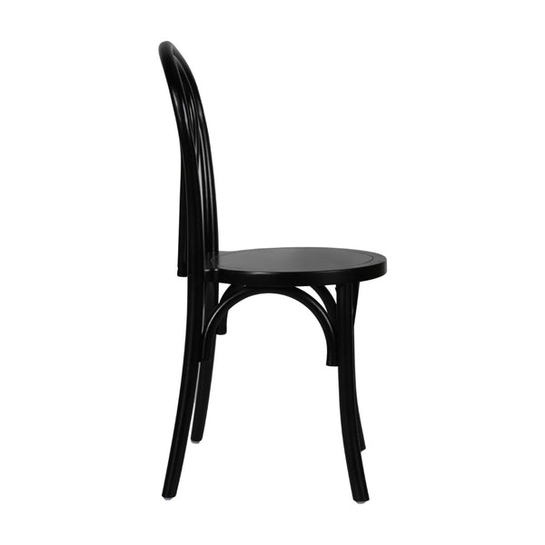 English Elm Betsy Solid Wood Stackable Dining Chair - Timeless Design for Commercial Spaces and Home Use Black ZH-8003A-BLK-GG