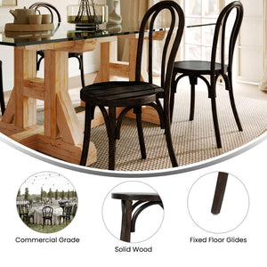 English Elm Betsy Solid Wood Stackable Dining Chair - Timeless Design for Commercial Spaces and Home Use Early American Wood ZH-8003A-EAW-GG