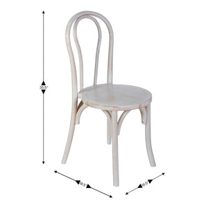 English Elm Betsy Solid Wood Stackable Dining Chair - Timeless Design for Commercial Spaces and Home Use White Wash ZH-8003A-WHTWSH-GG