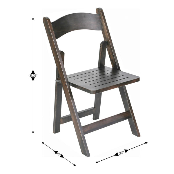 English Elm Holden Solid Beechwood Folding Dining Chair - Classic Charm, Ergonomic Comfort, Easy Storage Solution Early American Wood ZH-8005-3-EAW-GG