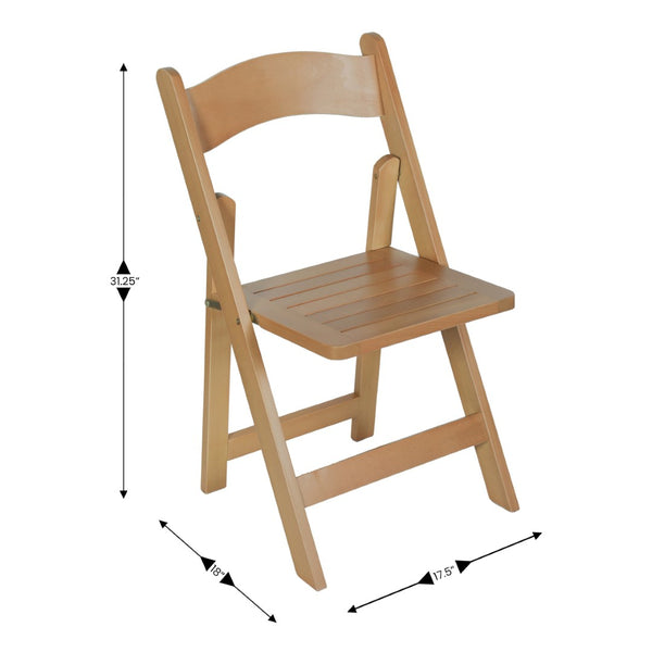 English Elm Holden Solid Beechwood Folding Dining Chair - Classic Charm, Ergonomic Comfort, Easy Storage Solution Oak ZH-8005-3-OAK-GG