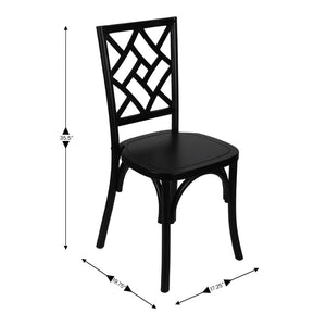 English Elm Brooklyn Commercial-Grade Solid Wood Stackable Dining Chair with Rustic Charm and Elegant Back Design Black ZH-8100-5-BLK-GG