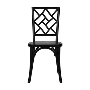 English Elm Brooklyn Commercial-Grade Solid Wood Stackable Dining Chair with Rustic Charm and Elegant Back Design Black ZH-8100-5-BLK-GG