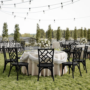 English Elm Brooklyn Commercial-Grade Solid Wood Stackable Dining Chair with Rustic Charm and Elegant Back Design Black ZH-8100-5-BLK-GG