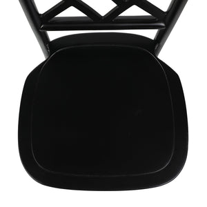 English Elm Brooklyn Commercial-Grade Solid Wood Stackable Dining Chair with Rustic Charm and Elegant Back Design Black ZH-8100-5-BLK-GG