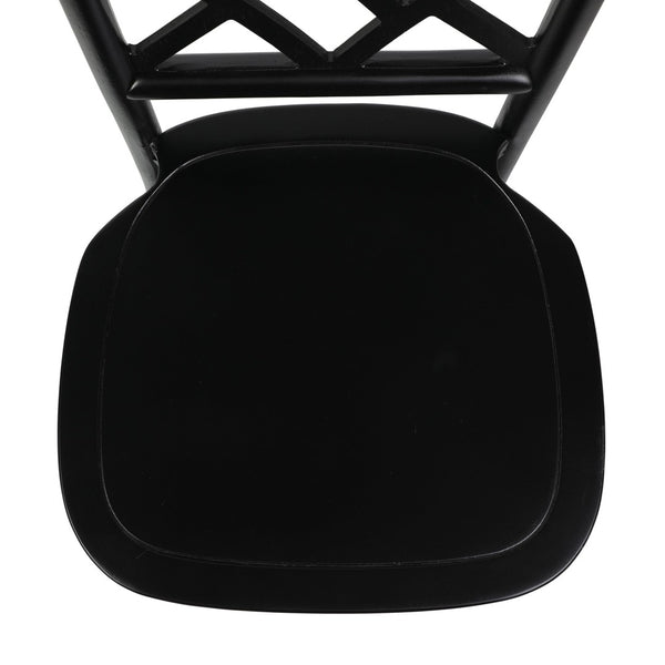 English Elm Brooklyn Commercial-Grade Solid Wood Stackable Dining Chair with Rustic Charm and Elegant Back Design Black ZH-8100-5-BLK-GG