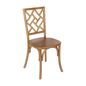 English Elm Brooklyn Commercial-Grade Solid Wood Stackable Dining Chair with Rustic Charm and Elegant Back Design Pecan ZH-8100-5-PEC-GG