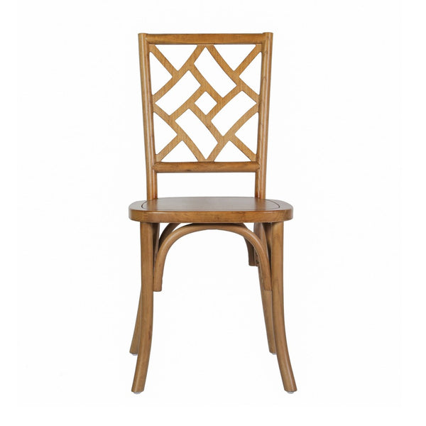 English Elm Brooklyn Commercial-Grade Solid Wood Stackable Dining Chair with Rustic Charm and Elegant Back Design Pecan ZH-8100-5-PEC-GG