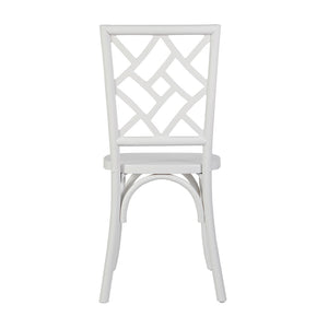 English Elm Brooklyn Commercial-Grade Solid Wood Stackable Dining Chair with Rustic Charm and Elegant Back Design White ZH-8100-5-WHT-GG