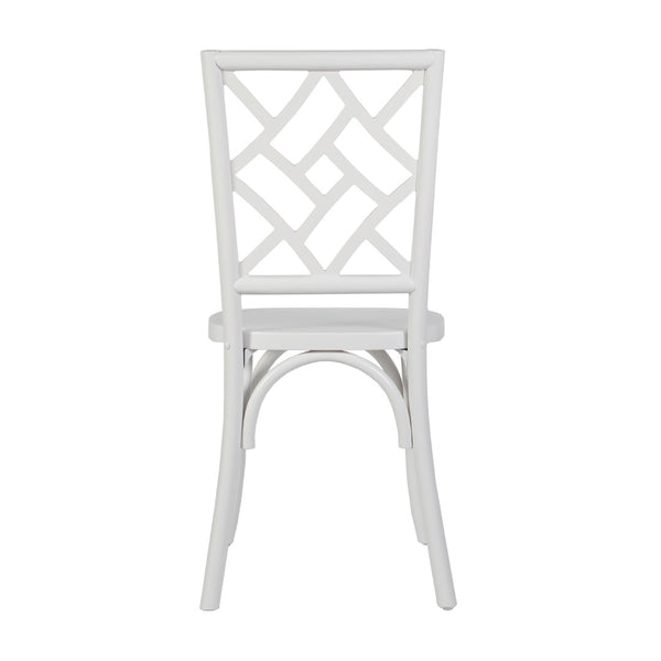 English Elm Brooklyn Commercial-Grade Solid Wood Stackable Dining Chair with Rustic Charm and Elegant Back Design White ZH-8100-5-WHT-GG