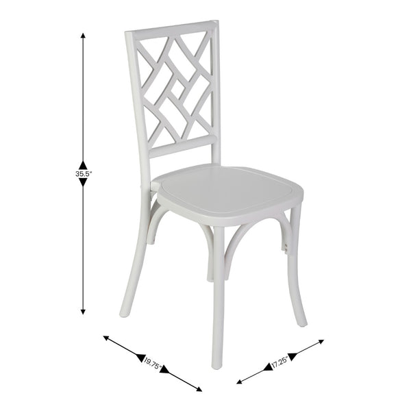 English Elm Brooklyn Commercial-Grade Solid Wood Stackable Dining Chair with Rustic Charm and Elegant Back Design White ZH-8100-5-WHT-GG