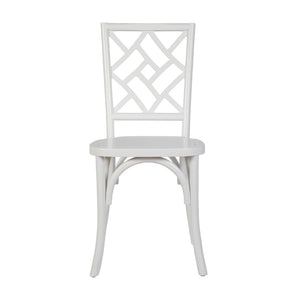 English Elm Brooklyn Commercial-Grade Solid Wood Stackable Dining Chair with Rustic Charm and Elegant Back Design White ZH-8100-5-WHT-GG