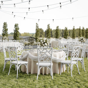 English Elm Brooklyn Commercial-Grade Solid Wood Stackable Dining Chair with Rustic Charm and Elegant Back Design White ZH-8100-5-WHT-GG