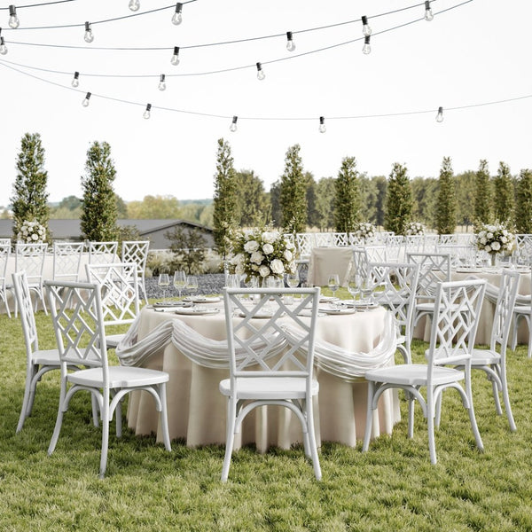 English Elm Brooklyn Commercial-Grade Solid Wood Stackable Dining Chair with Rustic Charm and Elegant Back Design White ZH-8100-5-WHT-GG