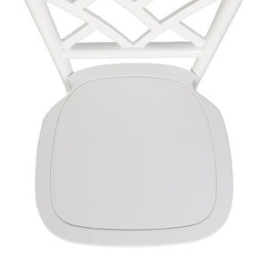 English Elm Brooklyn Commercial-Grade Solid Wood Stackable Dining Chair with Rustic Charm and Elegant Back Design White ZH-8100-5-WHT-GG