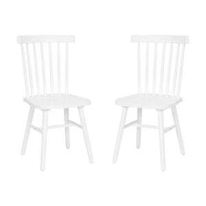 English Elm Ingrid Set of 2 Commercial-Grade Windsor Dining Chairs, Solid Wood, Armless Spindle-Back Comfort White ZH-8101WR-WH-2-GG