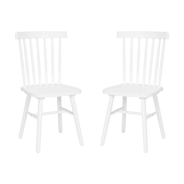 English Elm Ingrid Set of 2 Commercial-Grade Windsor Dining Chairs, Solid Wood, Armless Spindle-Back Comfort White ZH-8101WR-WH-2-GG