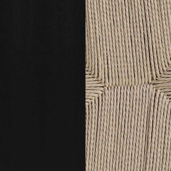 English Elm Logan Stackable Y-Back Wood Dining Chair with Woven Kraft Paper Seat for Stylish Comfort & Durability Black Frame/Natural Seat ZH-8101YS-BLK-NAT-GG