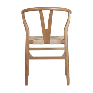 English Elm Logan Stackable Y-Back Wood Dining Chair with Woven Kraft Paper Seat for Stylish Comfort & Durability Oak Frame/Natural Seat ZH-8101YS-OAK-NAT-GG