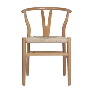 English Elm Logan Stackable Y-Back Wood Dining Chair with Woven Kraft Paper Seat for Stylish Comfort & Durability Oak Frame/Natural Seat ZH-8101YS-OAK-NAT-GG