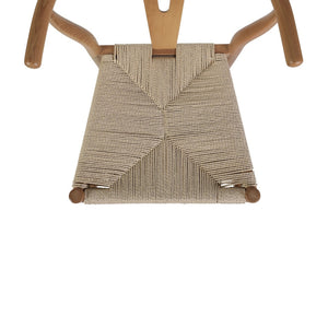 English Elm Logan Stackable Y-Back Wood Dining Chair with Woven Kraft Paper Seat for Stylish Comfort & Durability Oak Frame/Natural Seat ZH-8101YS-OAK-NAT-GG