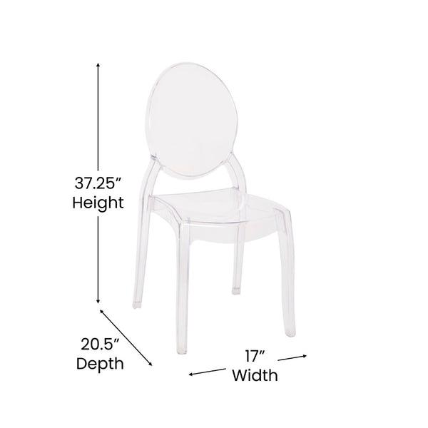 English Elm Revna Set of 4 Transparent Crystal Ghost Chairs - Stylish, Durable, and Comfortable for Every Occasion ZH-GHOST-OVR-4-GG