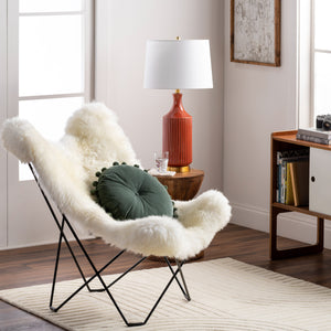 Nizhoni ZHO-003 35"H x 31"W x 31"D Lounger ZHO-003  Upholstery: WhiteTop: White; Base: Black Surya