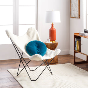 Nizhoni ZHO-005 35"H x 31"W x 31"D Lounger ZHO-005  Upholstery: WhiteTop: White; Base: Black Surya