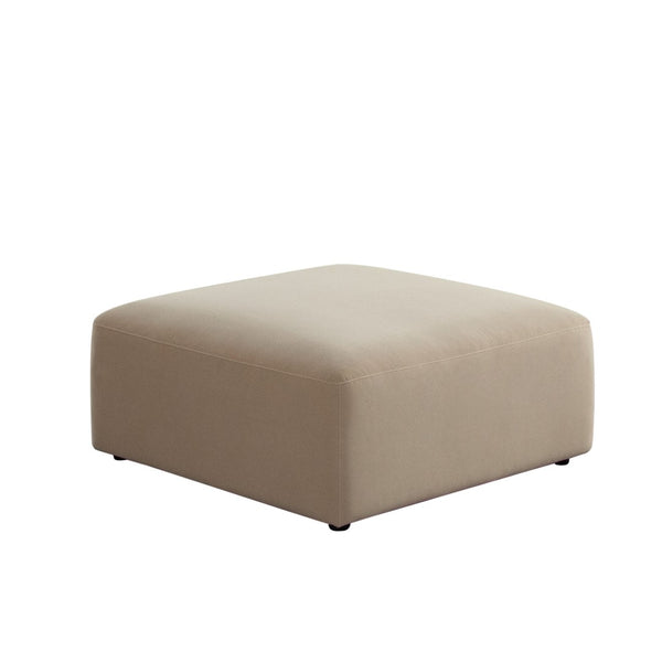 Diamond Sofa Zia Ottoman In Light Camel Velvet - Stylish Design, Modular Comfort & Versatile Chic For Any Space Ivory Fabric Ziaotlca