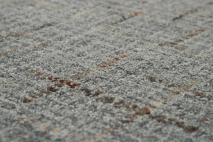 Alora Decor Zion Hand-Tufted 100% Wool Rug With Light Gray Slate Field And Brown Quarried-Square Accents For Style 5' x 7'6" ZIOZIO10100330576