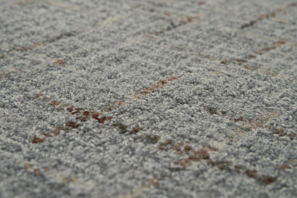 Alora Decor Zion Hand-Tufted 100% Wool Rug With Light Gray Slate Field And Brown Quarried-Square Accents For Style 5' x 7'6" ZIOZIO10100330576