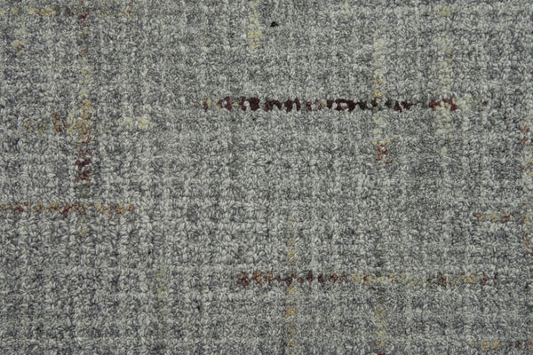 Alora Decor Zion Hand-Tufted 100% Wool Rug With Light Gray Slate Field And Brown Quarried-Square Accents For Style 5' x 7'6" ZIOZIO10100330576