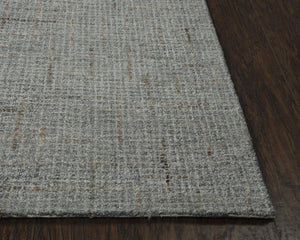 Alora Decor Zion Hand-Tufted 100% Wool Rug With Light Gray Slate Field And Brown Quarried-Square Accents For Style 5' x 7'6" ZIOZIO10100330576