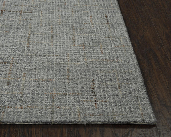 Alora Decor Zion Hand-Tufted 100% Wool Rug With Light Gray Slate Field And Brown Quarried-Square Accents For Style 5' x 7'6" ZIOZIO10100330576