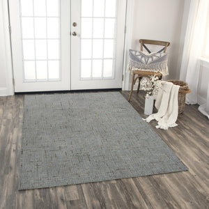 Alora Decor Zion Hand-Tufted 100% Wool Rug With Light Gray Slate Field And Brown Quarried-Square Accents For Style 5' x 7'6" ZIOZIO10100330576