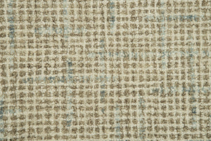 Alora Decor Zion Hand-Tufted 100% Wool Rectangle Rug With Space-Dyed Mosaic In Beige, Ivory & Blue Tones 7'6" x 9'6" ZIOZIO10300047696