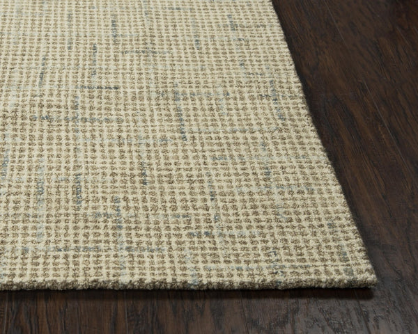 Alora Decor Zion Hand-Tufted 100% Wool Rectangle Rug With Space-Dyed Mosaic In Beige, Ivory & Blue Tones 7'6" x 9'6" ZIOZIO10300047696